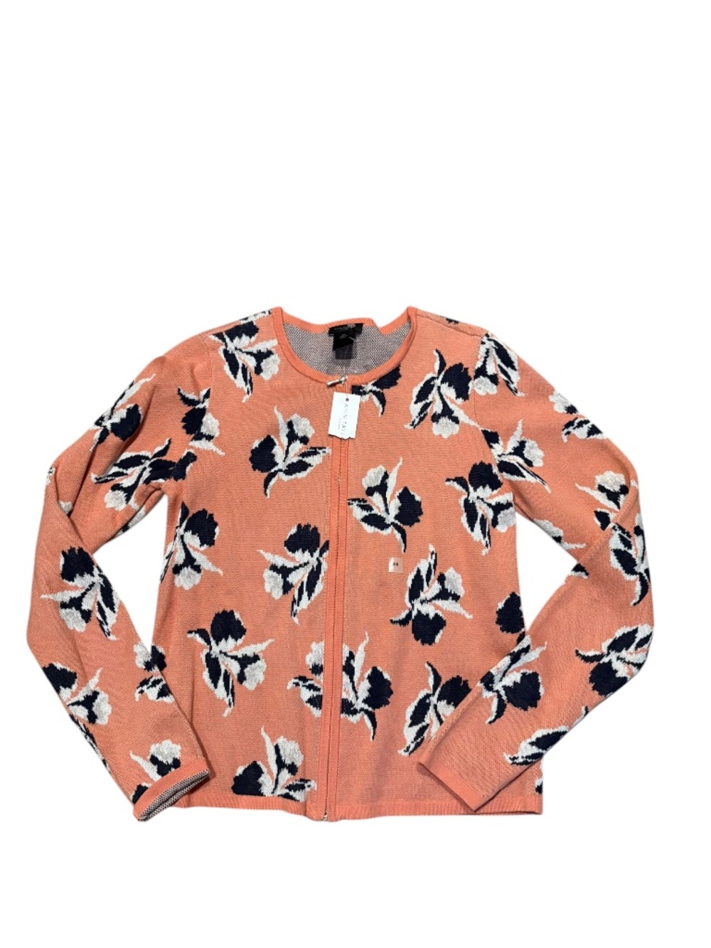 Ann Taylor orange peach cardigan floral sweater new nwt